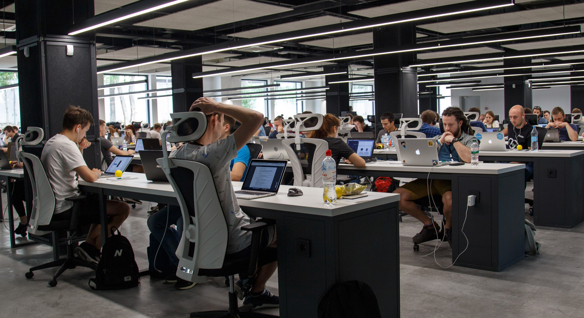 Equipo de personas trabajando en sus equipos.