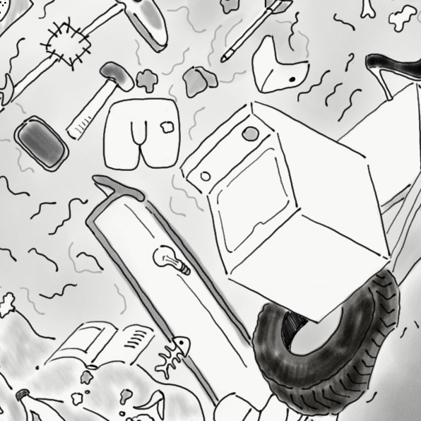 Ilustración de una pila de basura.